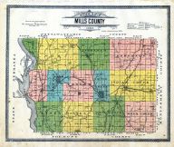 Mills County Outline Map, Mills and Fremont Counties 1910